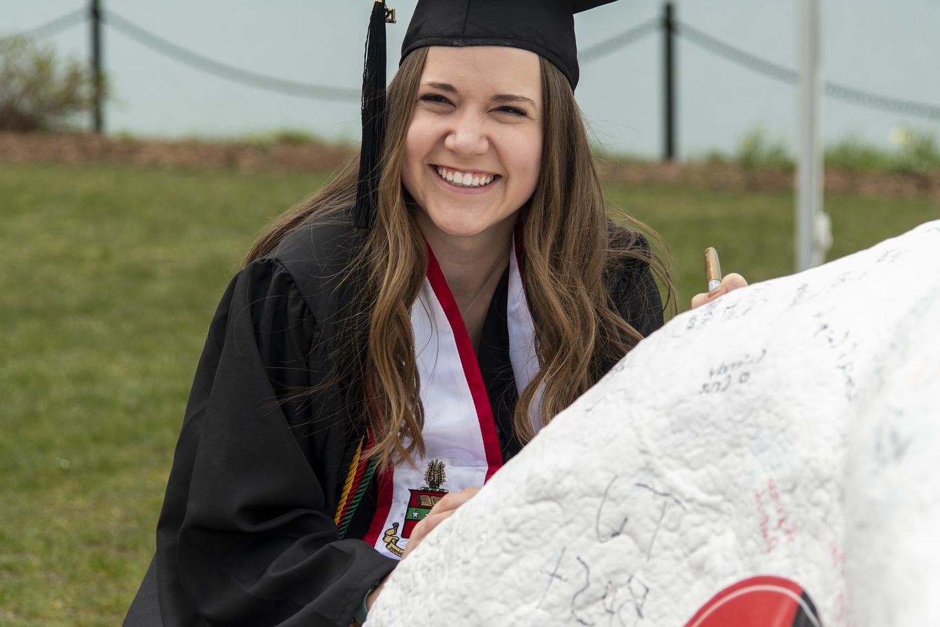 Today, students sign their names on Kissing Rock when they first arrive on campus, and four years later when they graduate.